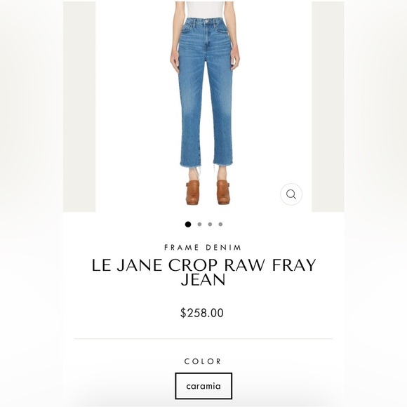 FRAME Denim Le Jane Crop Raw Fray Hem Ultra High Rise Straight Leg Jean NWOT - Picture 10 of 15